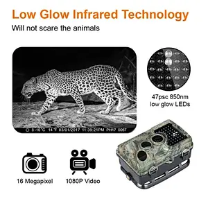 16MP IP66 Waterproof FHD hunting cameras 80ft detection range 2.4 LCD Outdoor Wildlife game Cameras