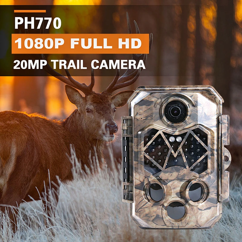 Waterproof IP66 20MP 1080P Night Vision Hunting Camera with 2.4 Inch Screen 45 Piecies 940nm Infrared LED Lights