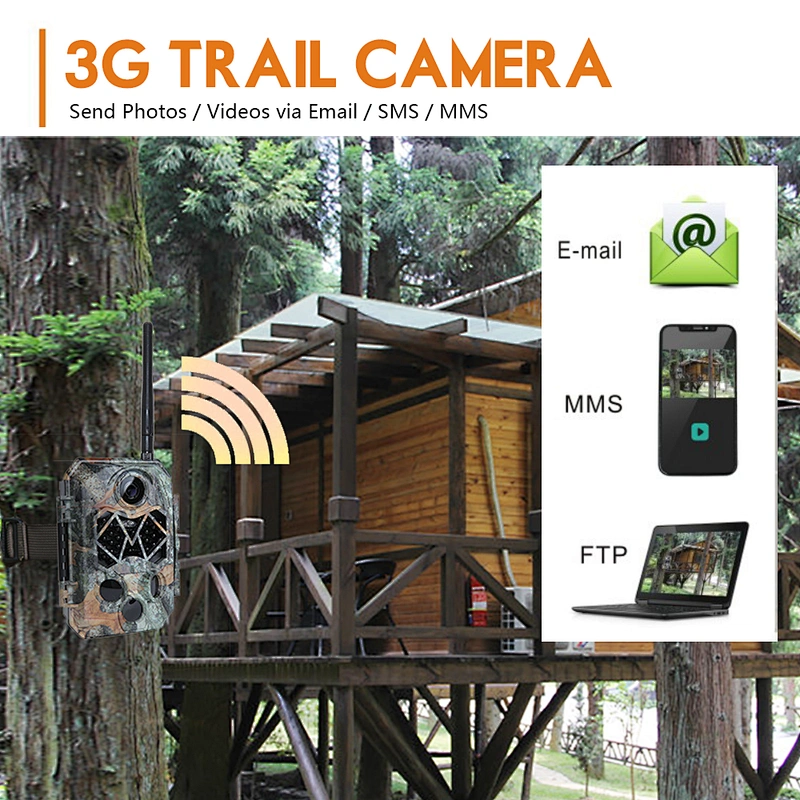 940NM IR LEDs IP67 Waterproof 20MP FHD MMS/SMS 3G Trail Hunting Camera
