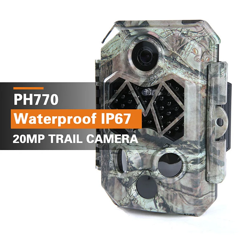 Zecre Trail Game Camera 20.0 MP 1080P FHD IP66 Waterproof Wildlife Scouting Hunting Cam with 46Pcs  940NM No Glow Night Vision
