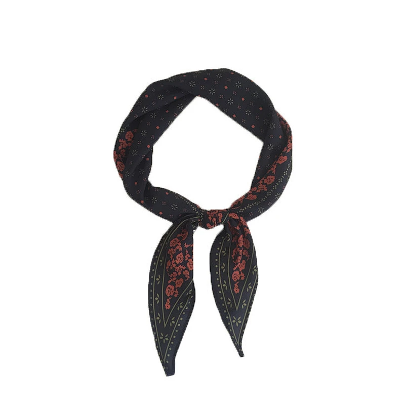 High quality chiffon cheap hair scarf custom print ladies neck scarf wholesale