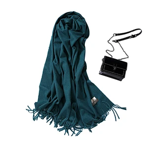 Plain solid color high quality custom women pashmina long scarf cashmere scarves and shawls