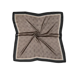 Custom digital printed silk neck scarf satin square scarf for women