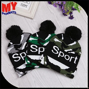 New design adults character common polyester cotton knit hat custom hats