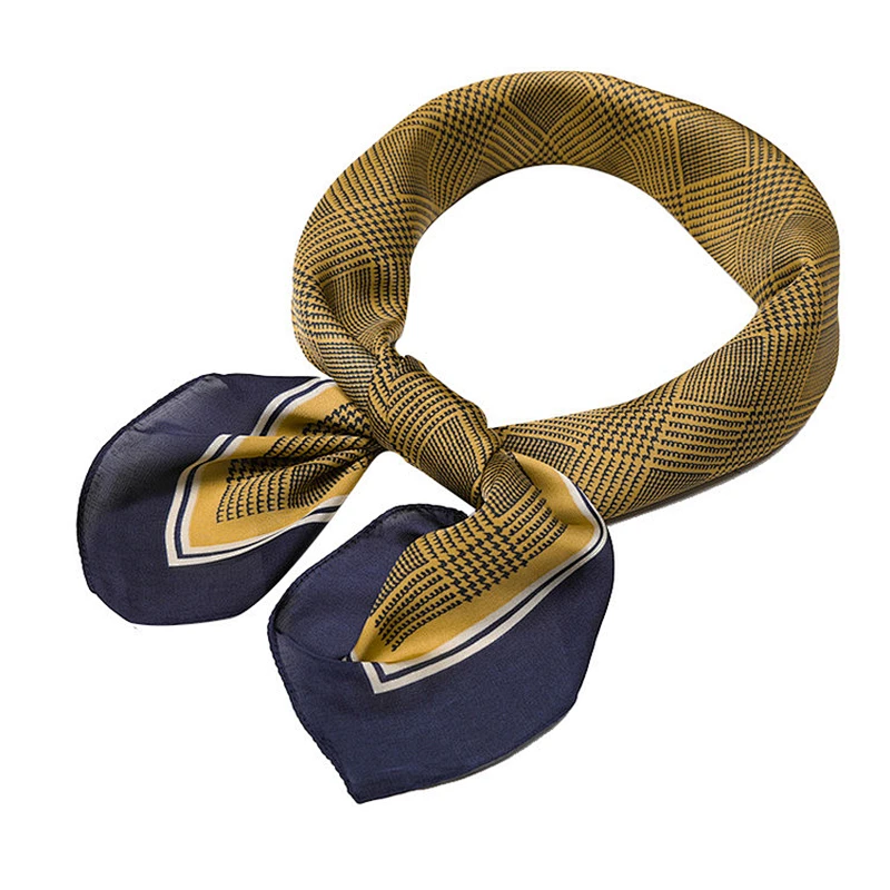 Custom digital printed silk neck scarf satin square scarf for women