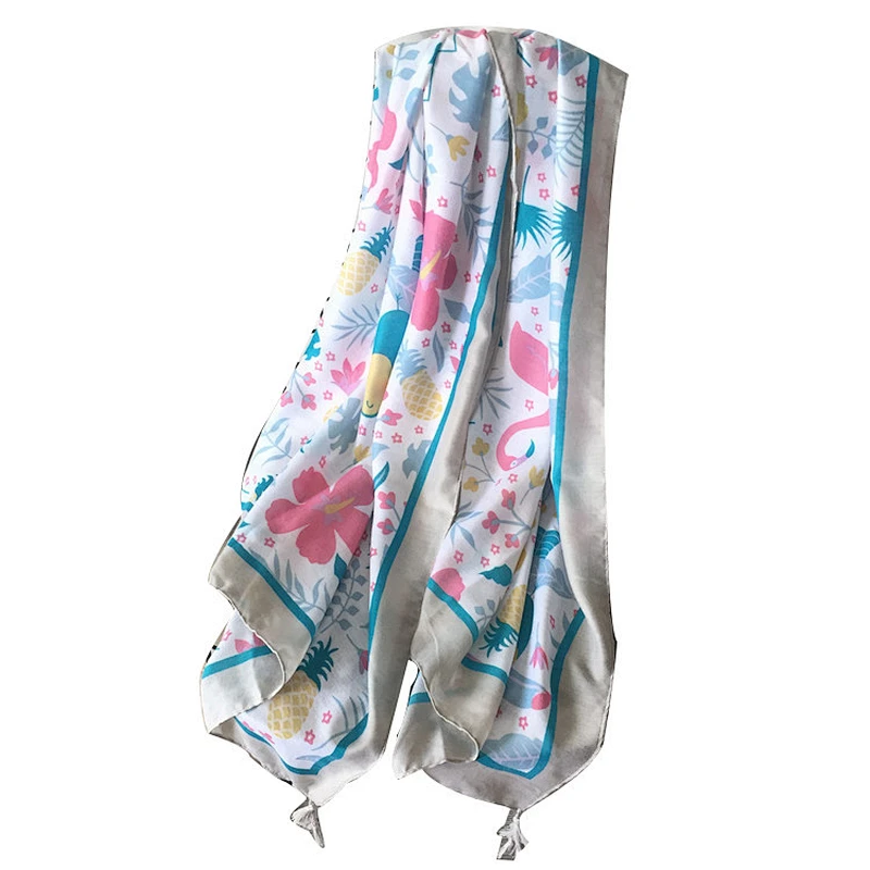 New arrived fashion cotton and linen scarves custom digital printed scarf shawl