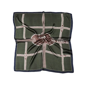High quality custom print silk scarf ladies head scarf silk satin square scarf