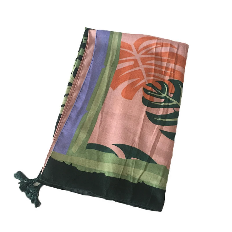 2019 New style spring and autumn custom printed shawl cotton and linen hijab scarf
