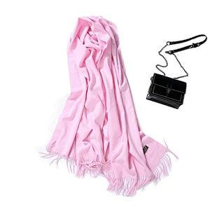 Plain solid color high quality custom women pashmina long scarf cashmere scarves and shawls