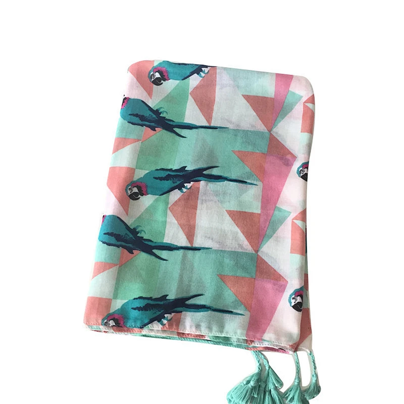 2019 Hot selling fashion women scarf hijab tassel printed long scarf women shawl