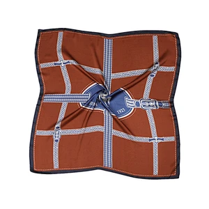 High quality custom print silk scarf ladies head scarf silk satin square scarf