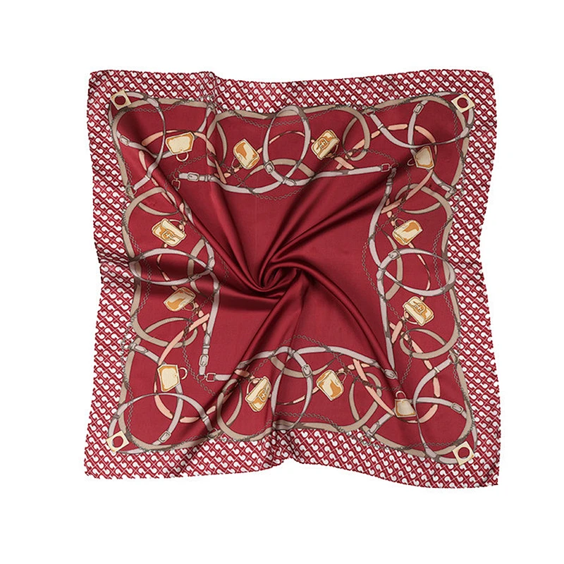Hot selling luxury woman neck scarf digital print silk square scarf
