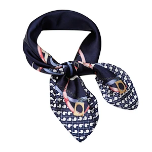 Hot selling luxury woman neck scarf digital print silk square scarf