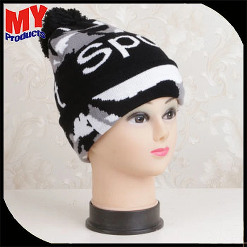 New design adults character common polyester cotton knit hat custom hats