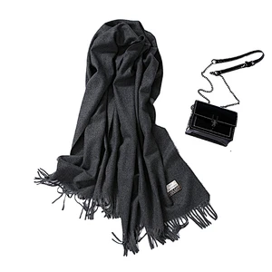 Plain solid color high quality custom women pashmina long scarf cashmere scarves and shawls