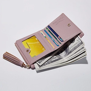 Simply Elegant Design Pure Color Women Wallet Leather For Sale
