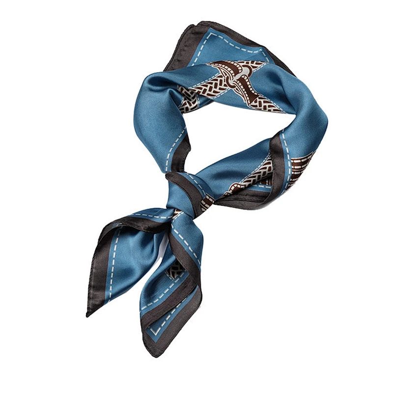 High quality custom print silk scarf ladies head scarf silk satin square scarf