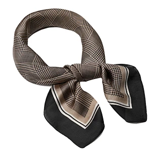 Custom digital printed silk neck scarf satin square scarf for women