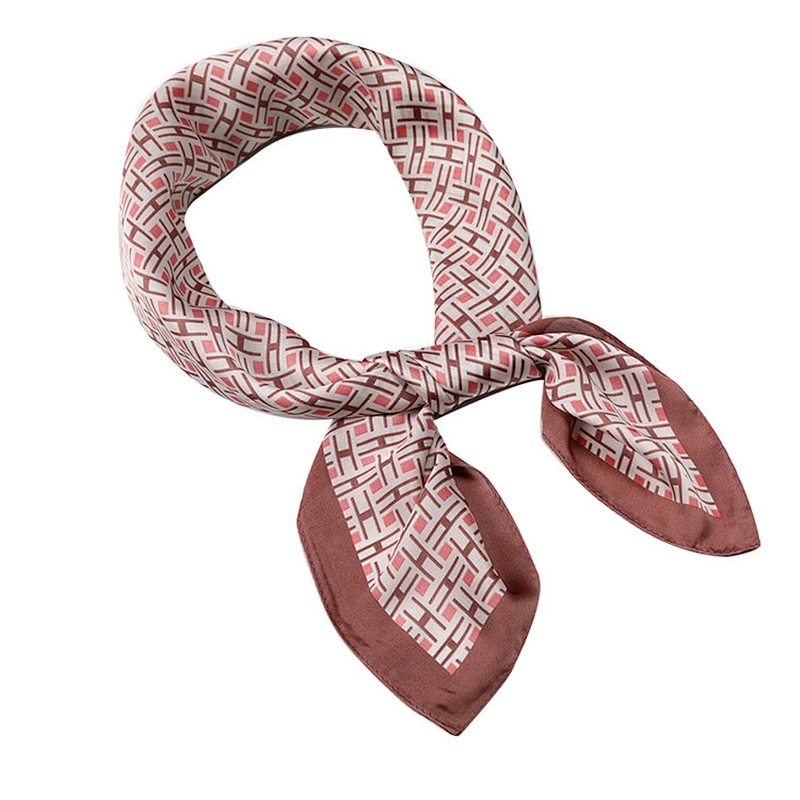 Fashion style custom printed new design square silk neck scarf for women