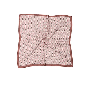 Fashion style custom printed new design square silk neck scarf for women