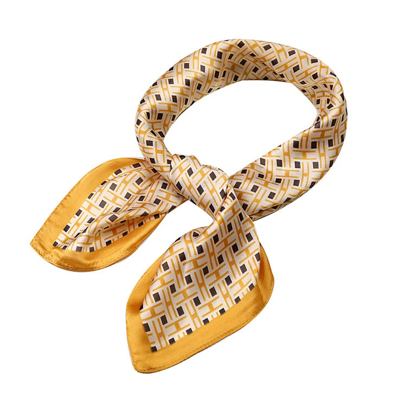 Fashion style custom printed new design square silk neck scarf for women