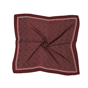 Custom digital printed silk neck scarf satin square scarf for women
