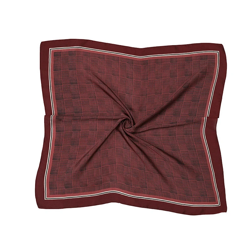 Custom digital printed silk neck scarf satin square scarf for women