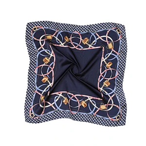 Hot selling luxury woman neck scarf digital print silk square scarf