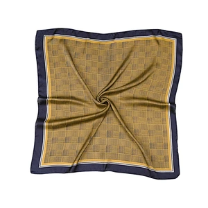 Custom digital printed silk neck scarf satin square scarf for women