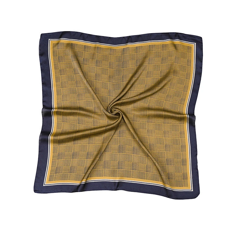 Custom digital printed silk neck scarf satin square scarf for women