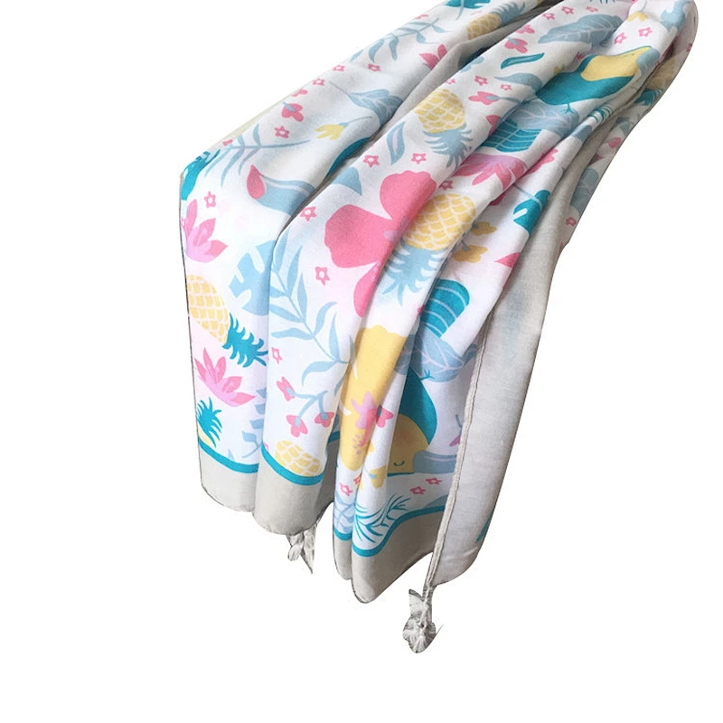New arrived fashion cotton and linen scarves custom digital printed scarf shawl