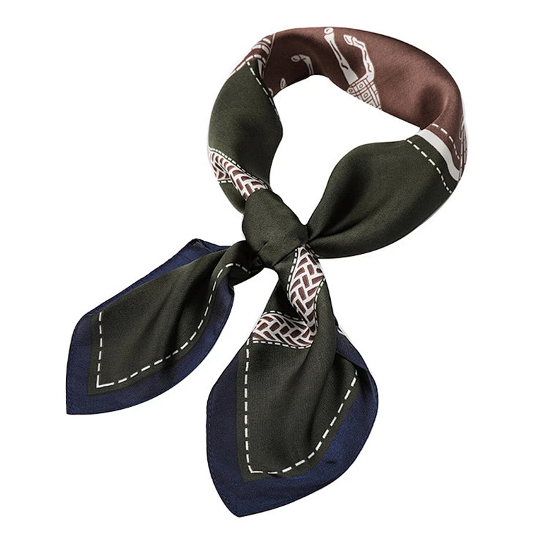 High quality custom print silk scarf ladies head scarf silk satin square scarf
