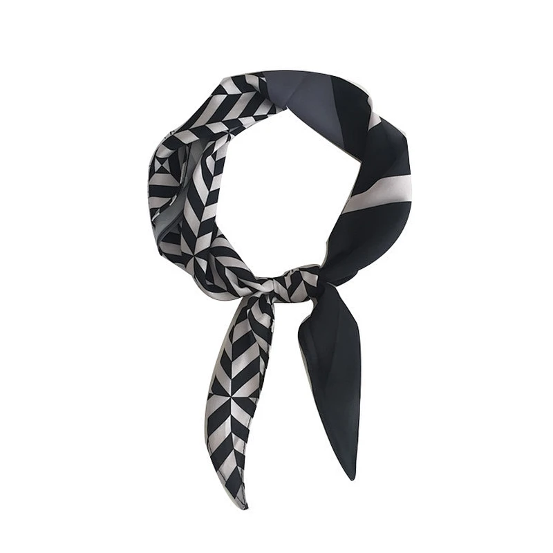 Hot sale hair band scarf fashion small custom head band printed chiffon neck scarf women