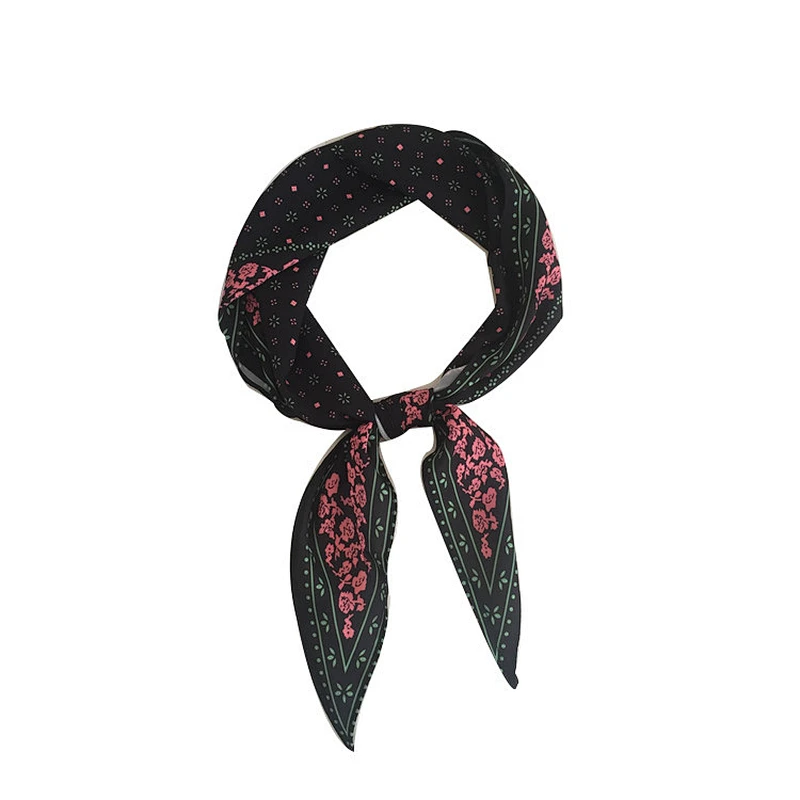 High quality chiffon cheap hair scarf custom print ladies neck scarf wholesale