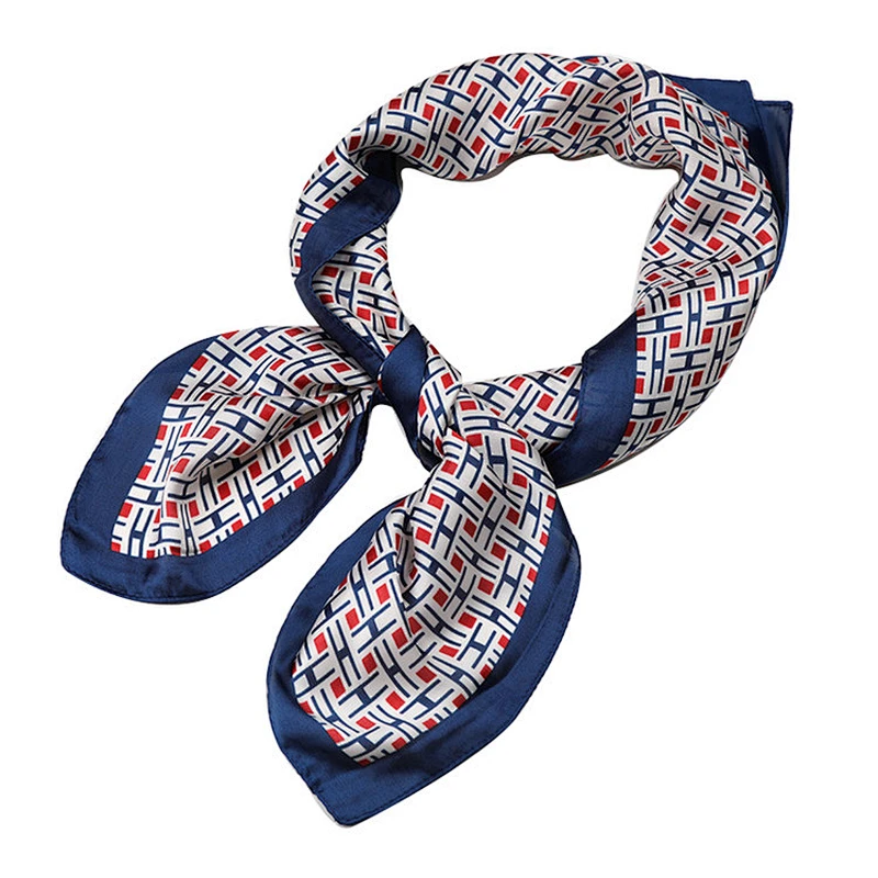 Fashion style custom printed new design square silk neck scarf for women