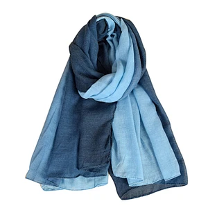 2019 Muslim women hijab scarf new design cotton linen gradient color scarf