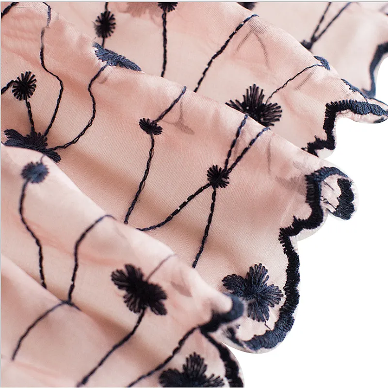 Leisure style embroidery sunshade shawl  beach towel silk scarves