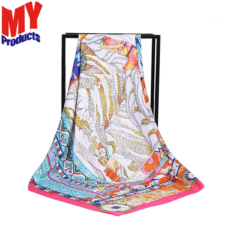 Magnetic neck cowls scarf satin silk pashmina sharqiaa scarf for ladies