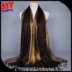 Beachwear Cover Up Scarf Brand Luxury Cotton Neck Designs Black Glitter Hijab Scarf