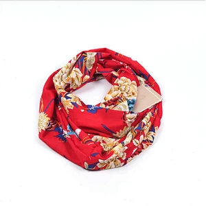 New autumn/winter scarf storage  pocket zipper cover neck print invisible zipper scarf