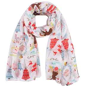 New christmas scarves for children bells and fawn print warm scarves