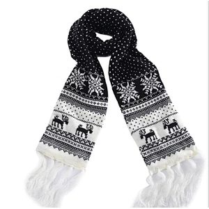 Christmas snowflake elk thickened wool couple warm scarf neck
