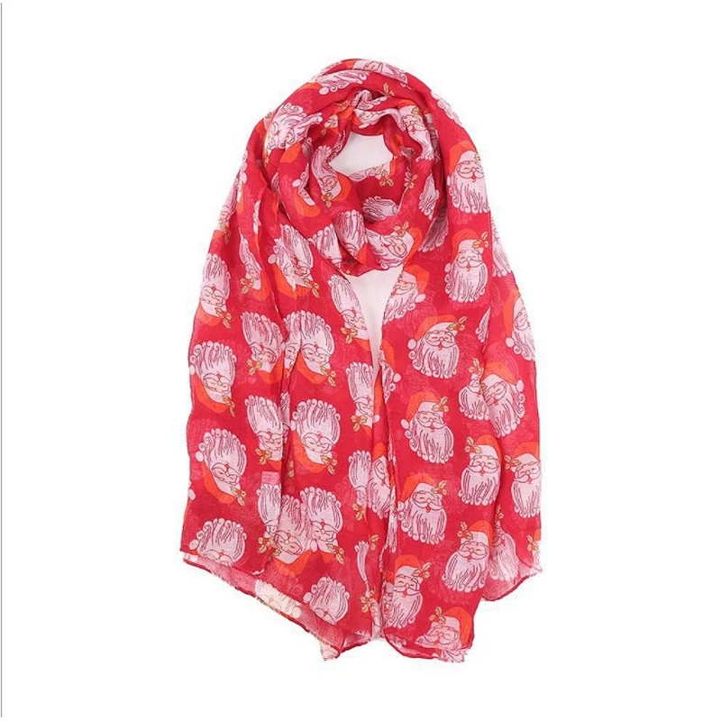 New fashion Christmas Santa Claus floral print scarf