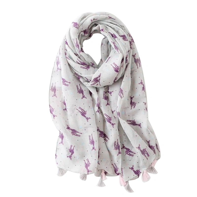 New style colorful deer print pattern lady's scarf