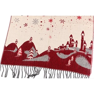 Christmas snow castle two-sided tassel men and women pashmina scarf shawl
