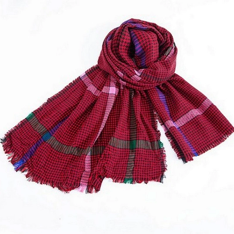 Colorful plaid fashion scarf women autumn and winter fringe patchwork warm neck shawl