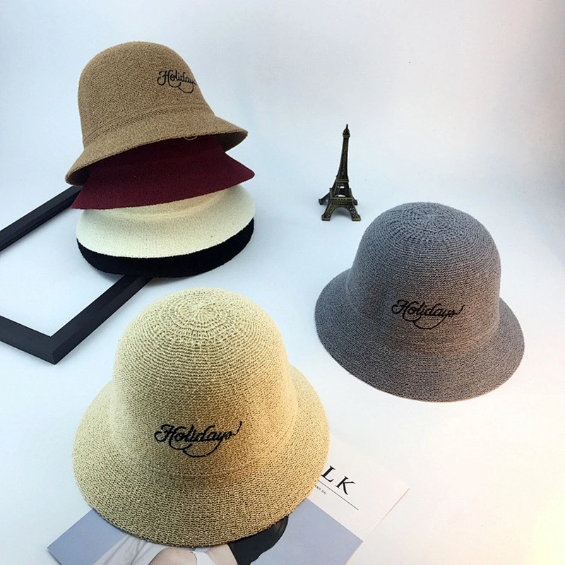Floppy Foldable Summer Sun Beach Cloche Raffia Women Straw Hat