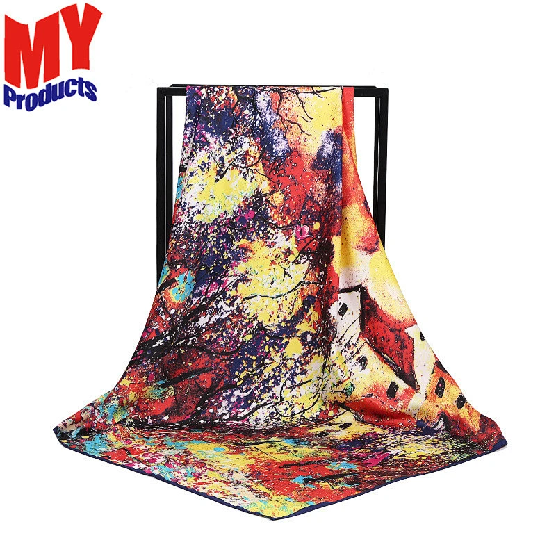 Magnetic neck cowls scarf satin silk pashmina sharqiaa scarf for ladies