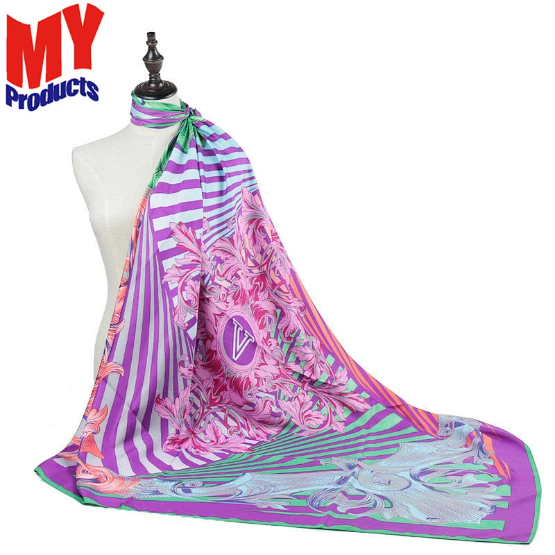 Plaid scarf infinity scarf silk women scarf manufacturers