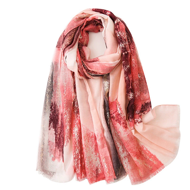 Custom fashion graffiti color sunscreen beach towel ladies scarf shawl